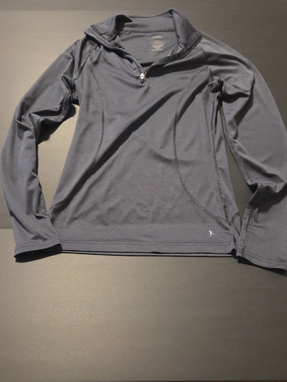 Danskin Now Dark Gray Quarter-Zip Pullover Normcore Athlesuire